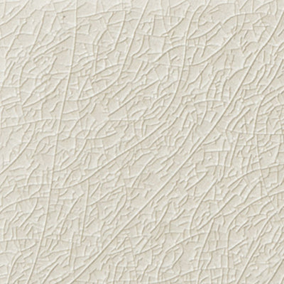 Close-up of an off-white ceramic tile from the Ocean White Cap Collection featuring a textured surface with subtle crackled lines and variated shading for a natural, elegant finish.
