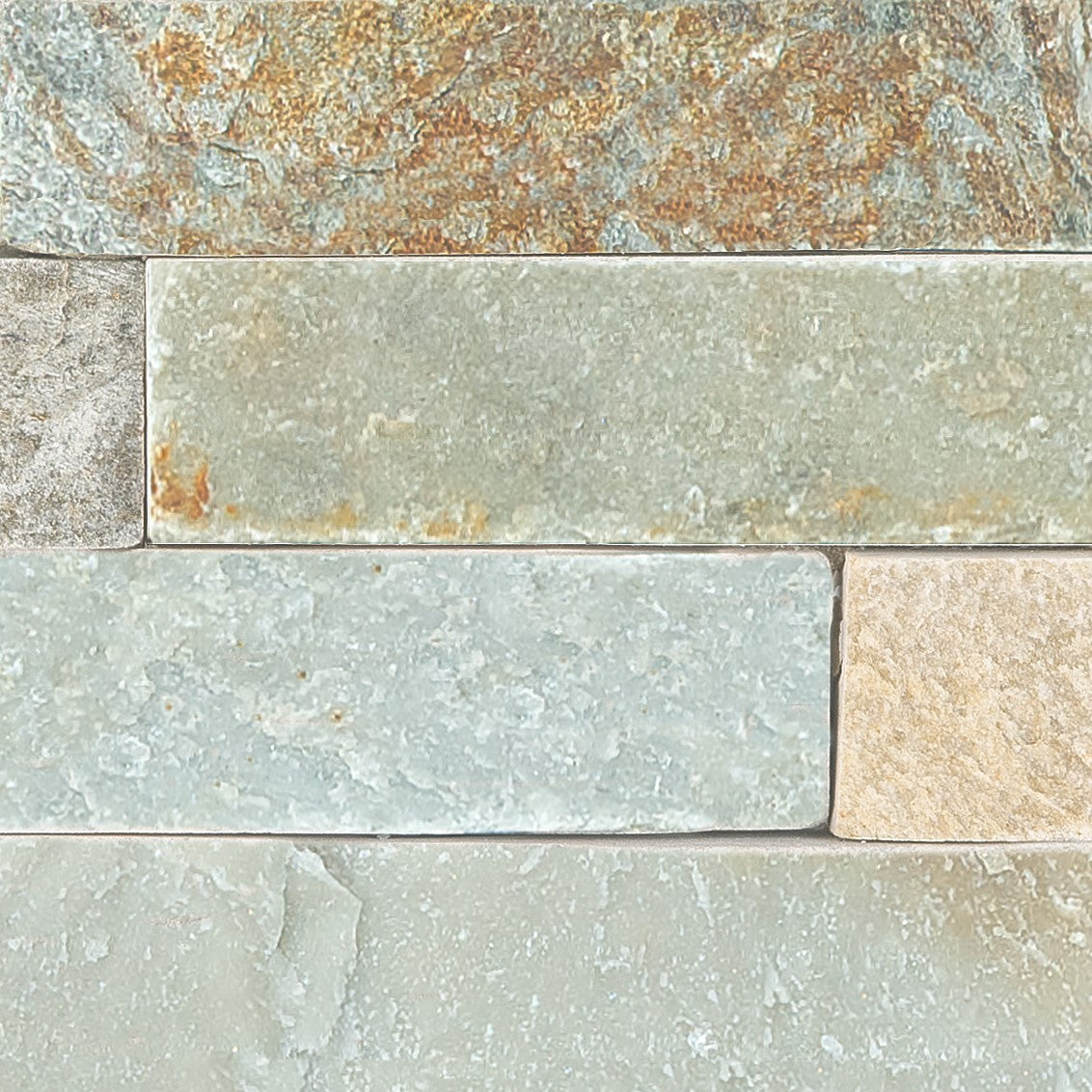 Beachwalk Quartzite ledger stone panel close look