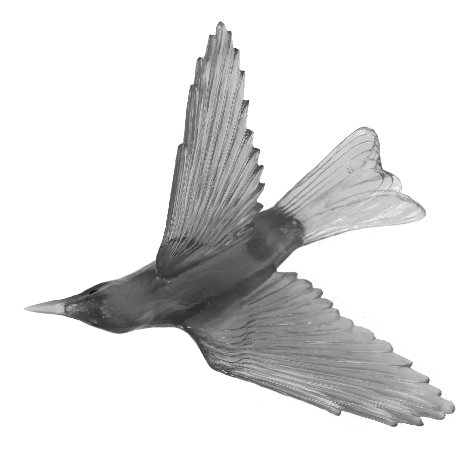 Birdscape Nightingale Colored Glass Deco Piece