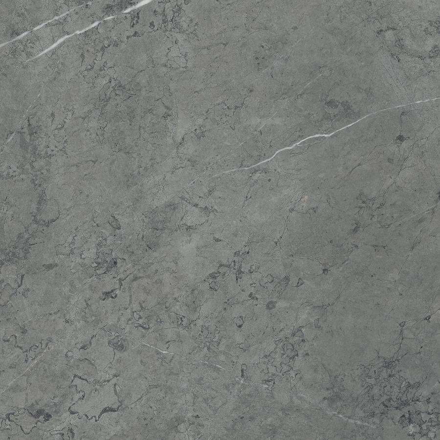 Porcelain tile with a graphite dark gray color and subtle white veining, suitable for modern flooring and wall installations.