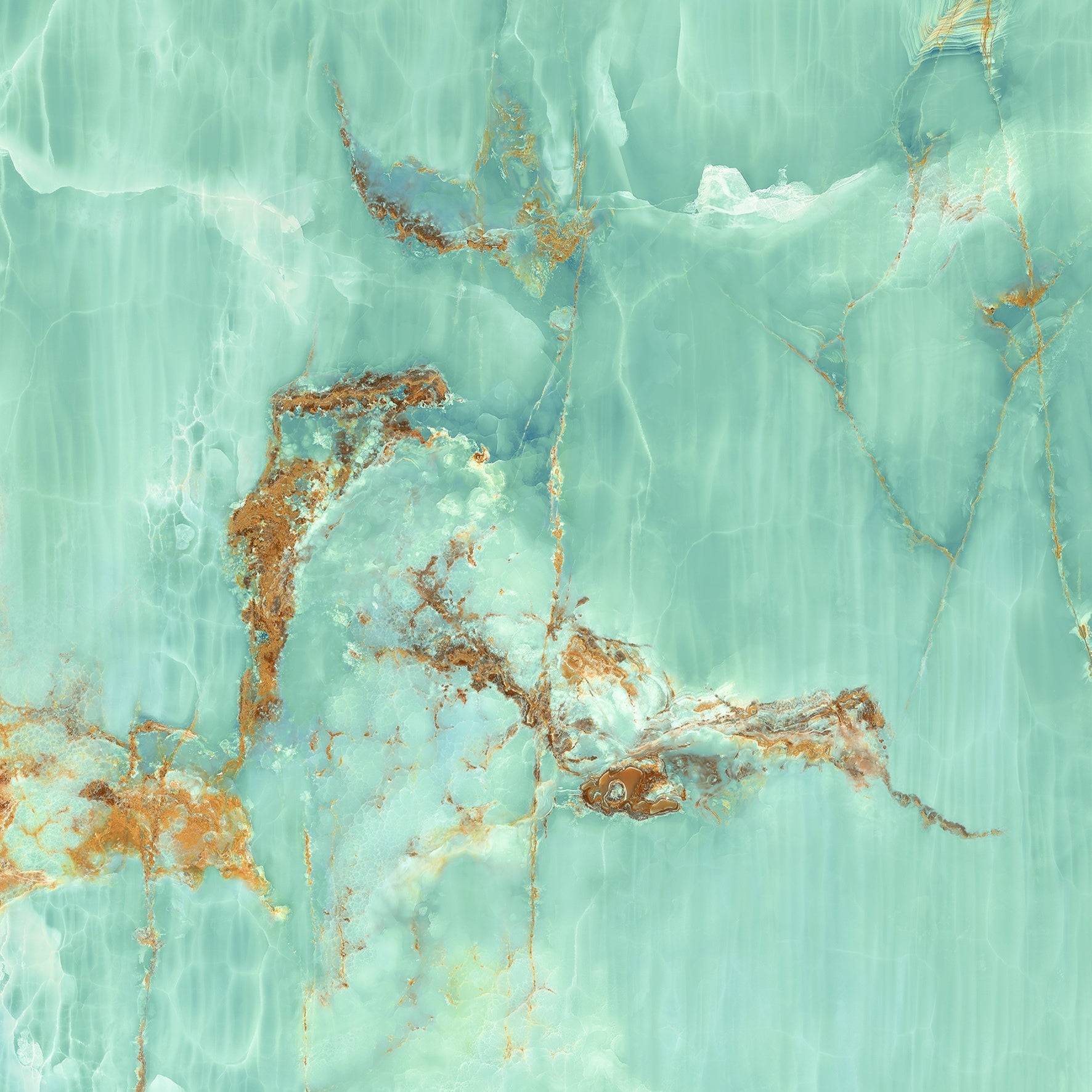 The Room Turquose Aqua Blue Gold Porcelain