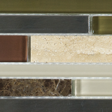 GSS Mosaic Deep Grotto Stone Blend&Glass&Stainless Steel Mosaic