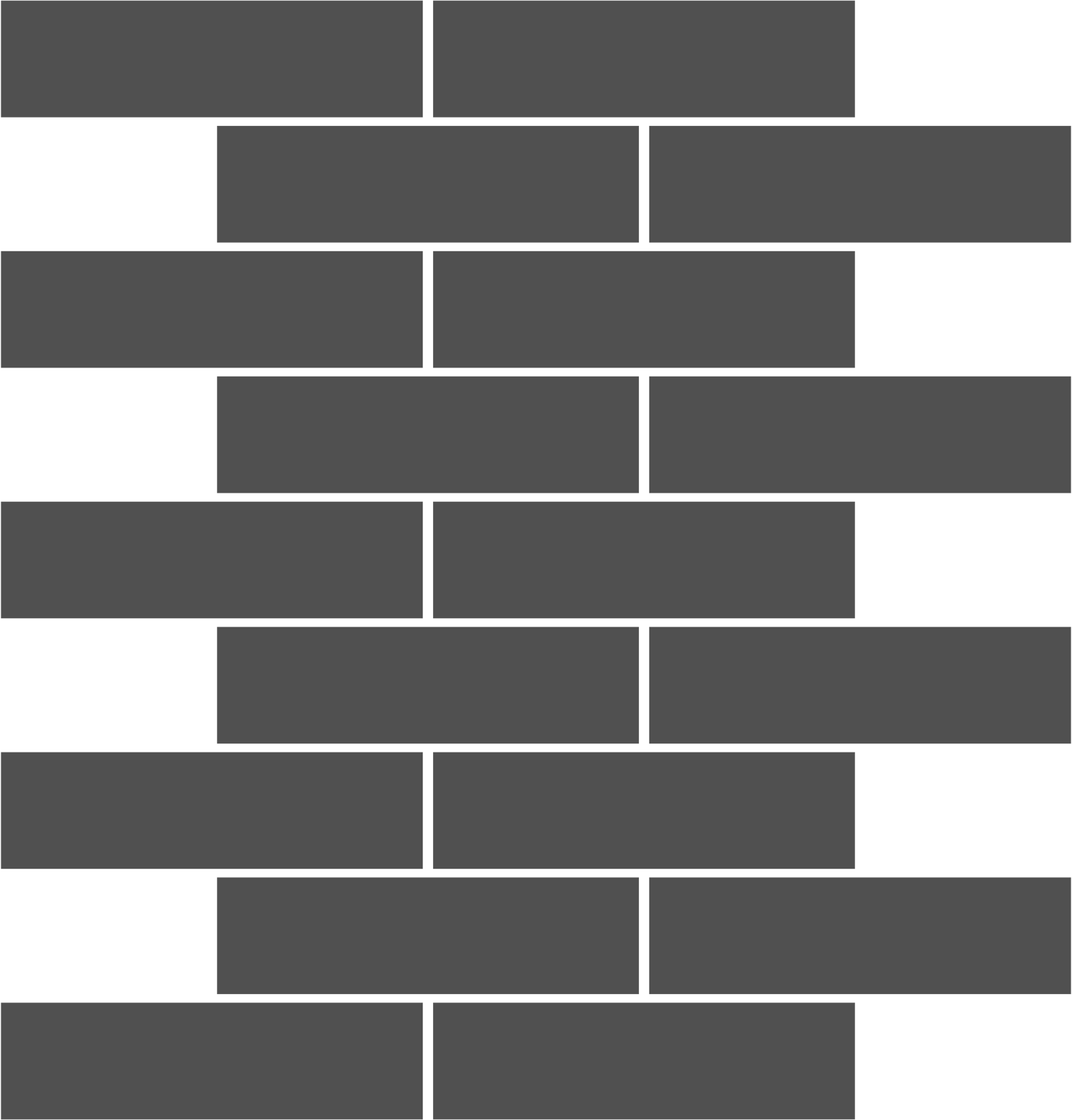 Elements Staggered Joint 1.25X5 Colored Glass Mosaic