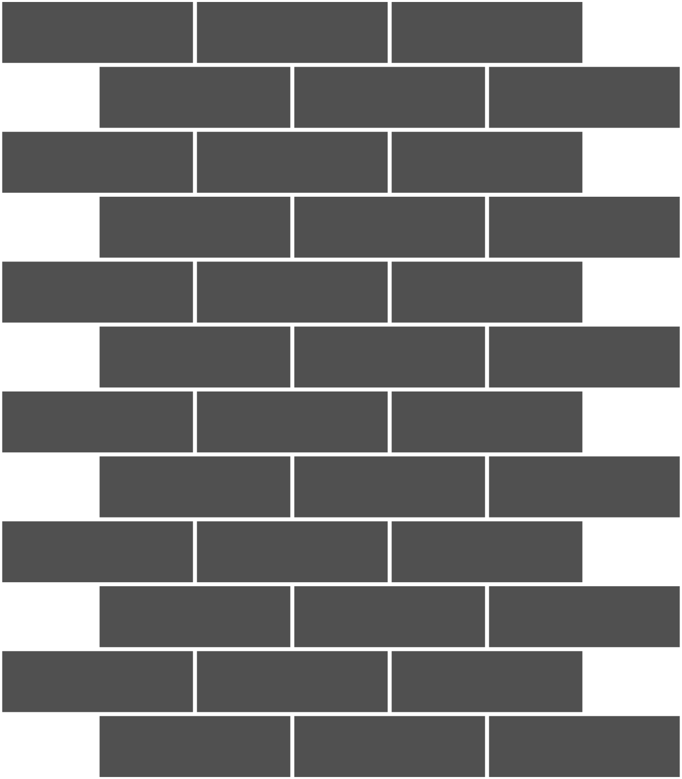 Elements Staggered Joint 1X3 Colored Glass Mosaic