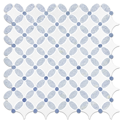Blue Celeste Marble tile and surface collection
