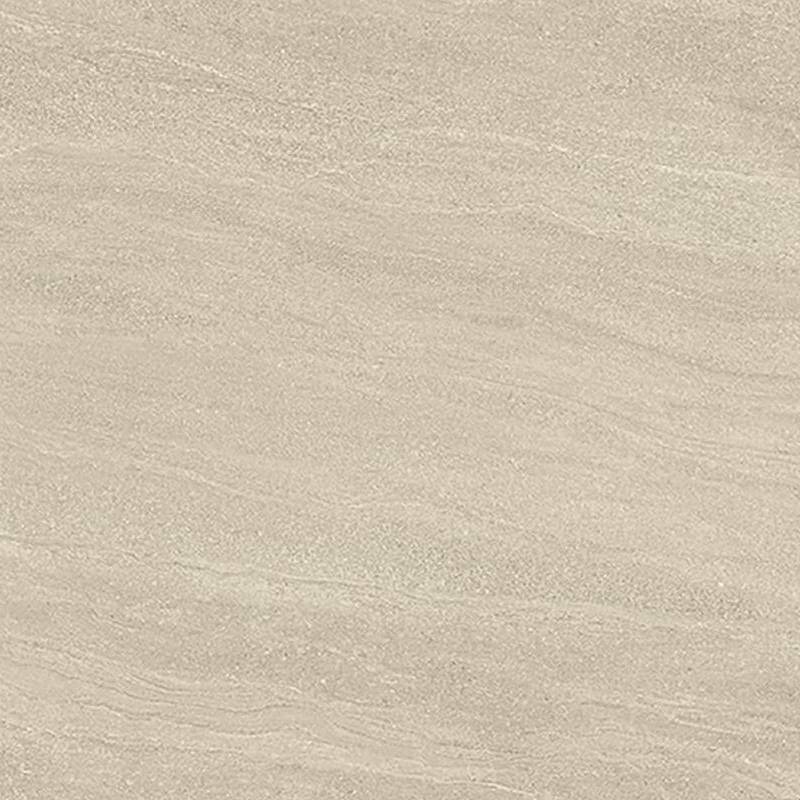 A subtle sandstone-textured porcelain tile with gentle waves of beige and light brown nuances, giving off a smooth and natural stone appearance.