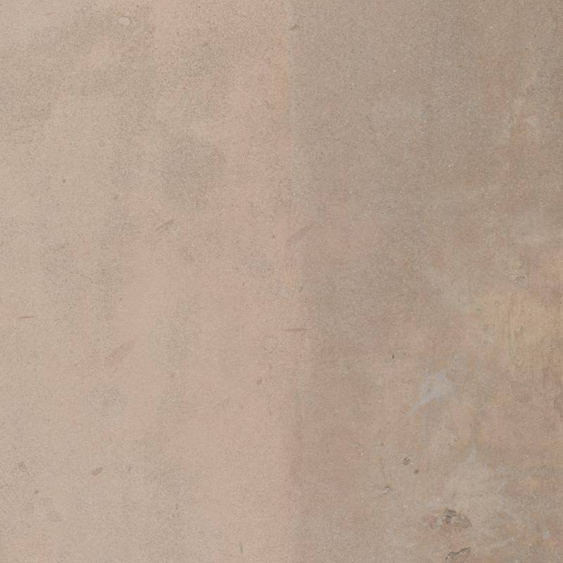 A close-up view of a porcelain tile with a subtle, varied pattern resembling natural stone. The tile features a mix of soft beige tones with hints of gray and occasional washed-out rust-like accents, creating an organic and contemporary look.