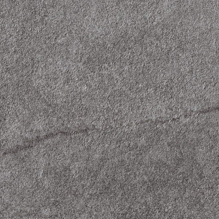 Porcelain tile with a textured gray finish suitable for modern flooring and wall installations.