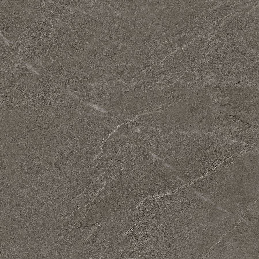 Porcelain tile with a contemporary dark gray design suitable for modern flooring and wall installations.