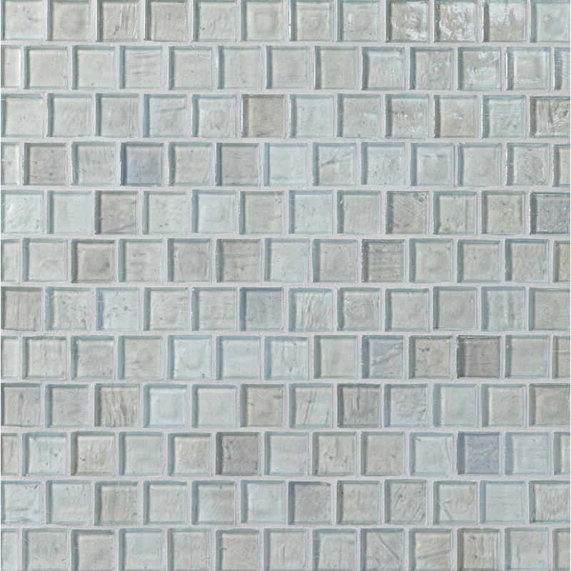 Elements Baby Blue Colored Glass Mosaic, Trim