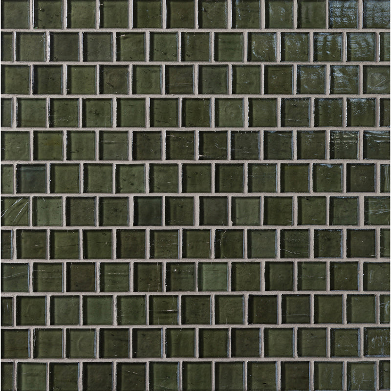 Elements Seaweed Colored Glass Mosaic, Trim