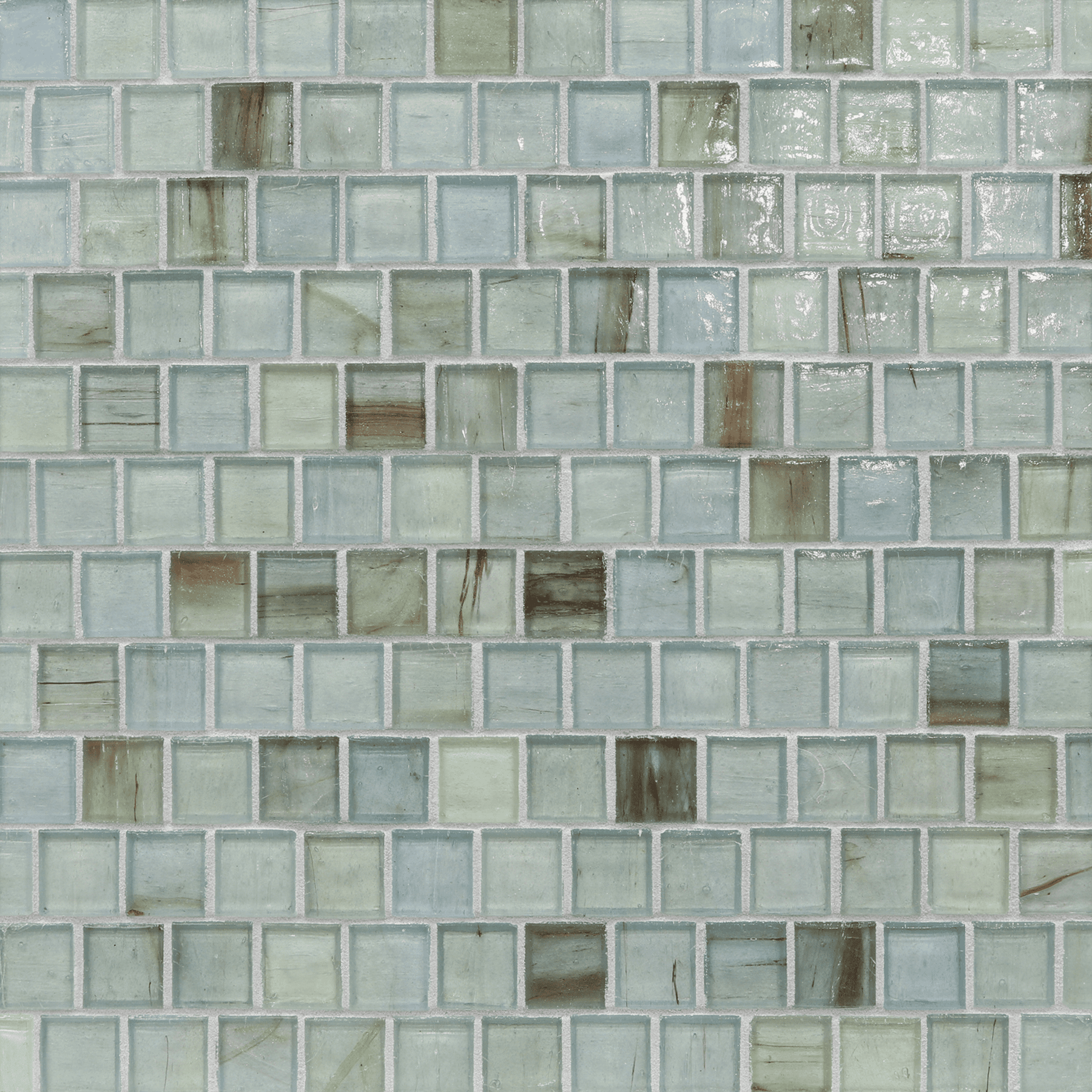 Haisen Aqua Colored Glass Mosaic, Trim
