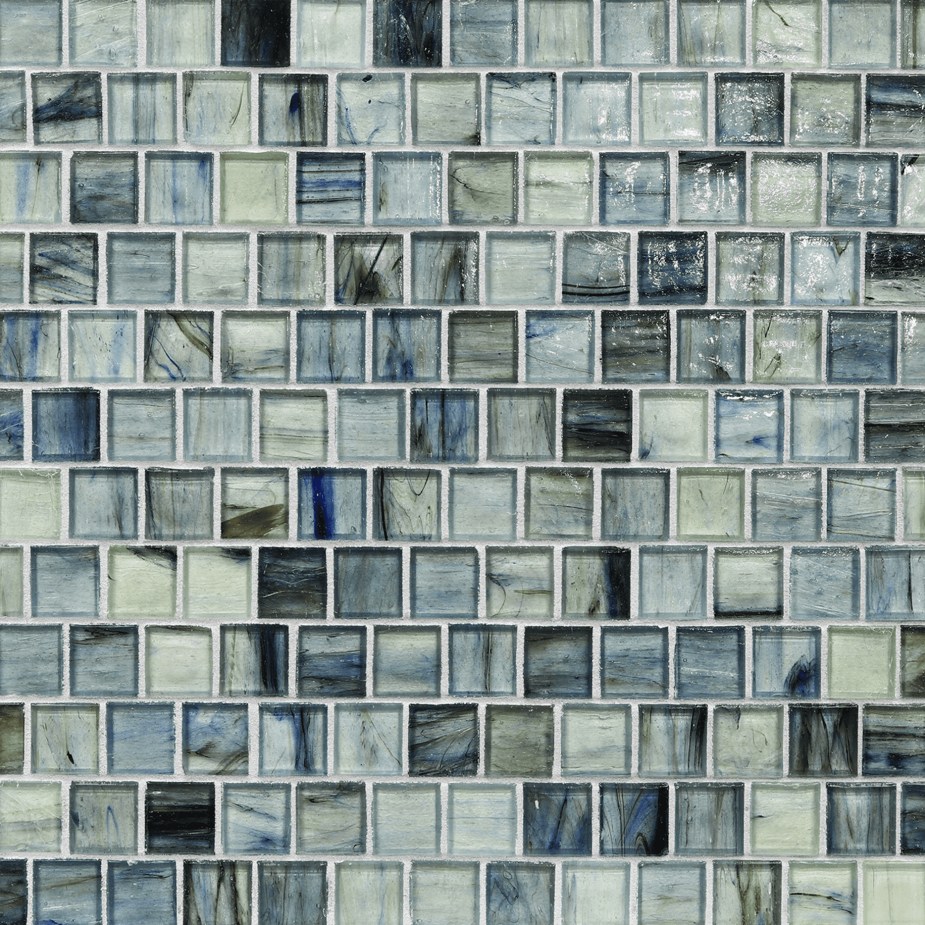 Haisen Azuline Colored Glass Mosaic, Trim