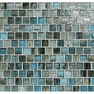 Haisen Teal Colored Glass Mosaic, Trim