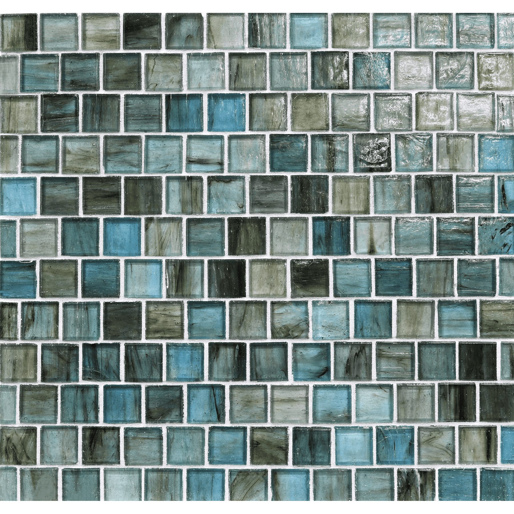 Haisen Teal Colored Glass Mosaic, Trim