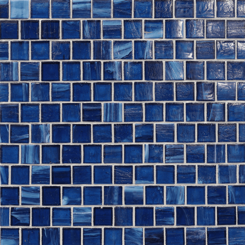 Lapis Fathom Colored Glass Mosaic, Trim