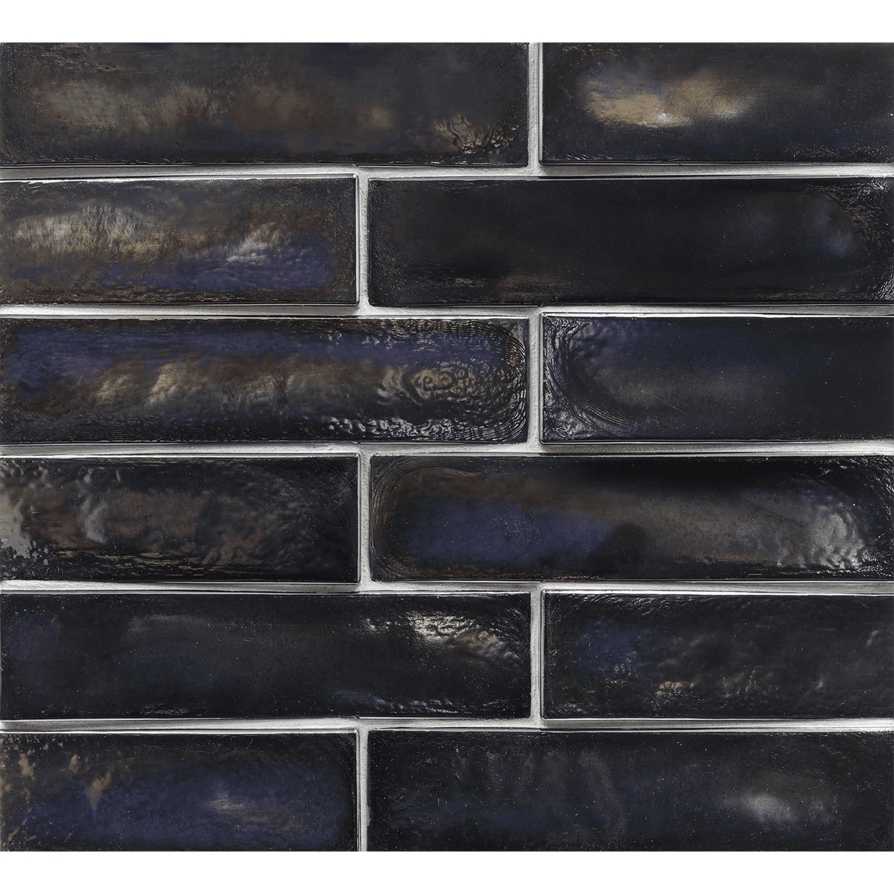 Origami Field Midnight Black Colored Glass Field Tile