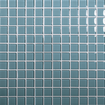 Tomei Wedgewood Blue Colored Glass Mosaic, Field Tile, Trim