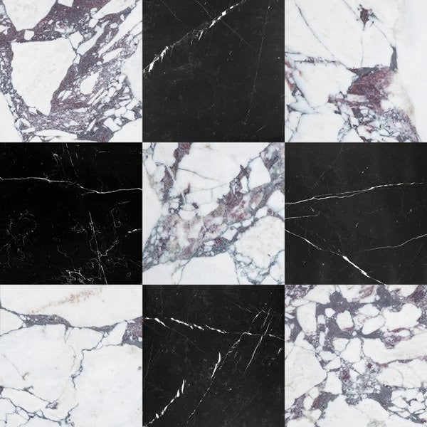 Calacatta Viola & Negro Marquina Checkerboard