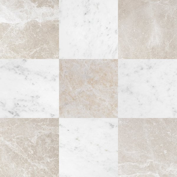 Oriental White & Botticino Turkish Checkerboard