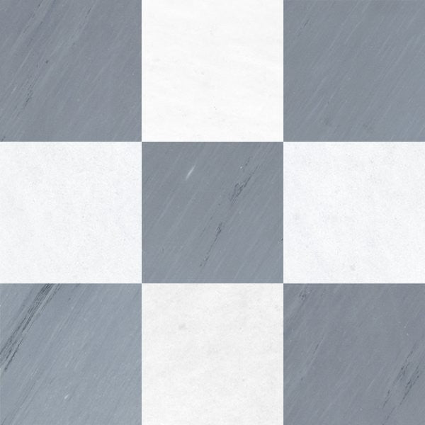 Polar White & Bardiglio Imperiale Checkerboard