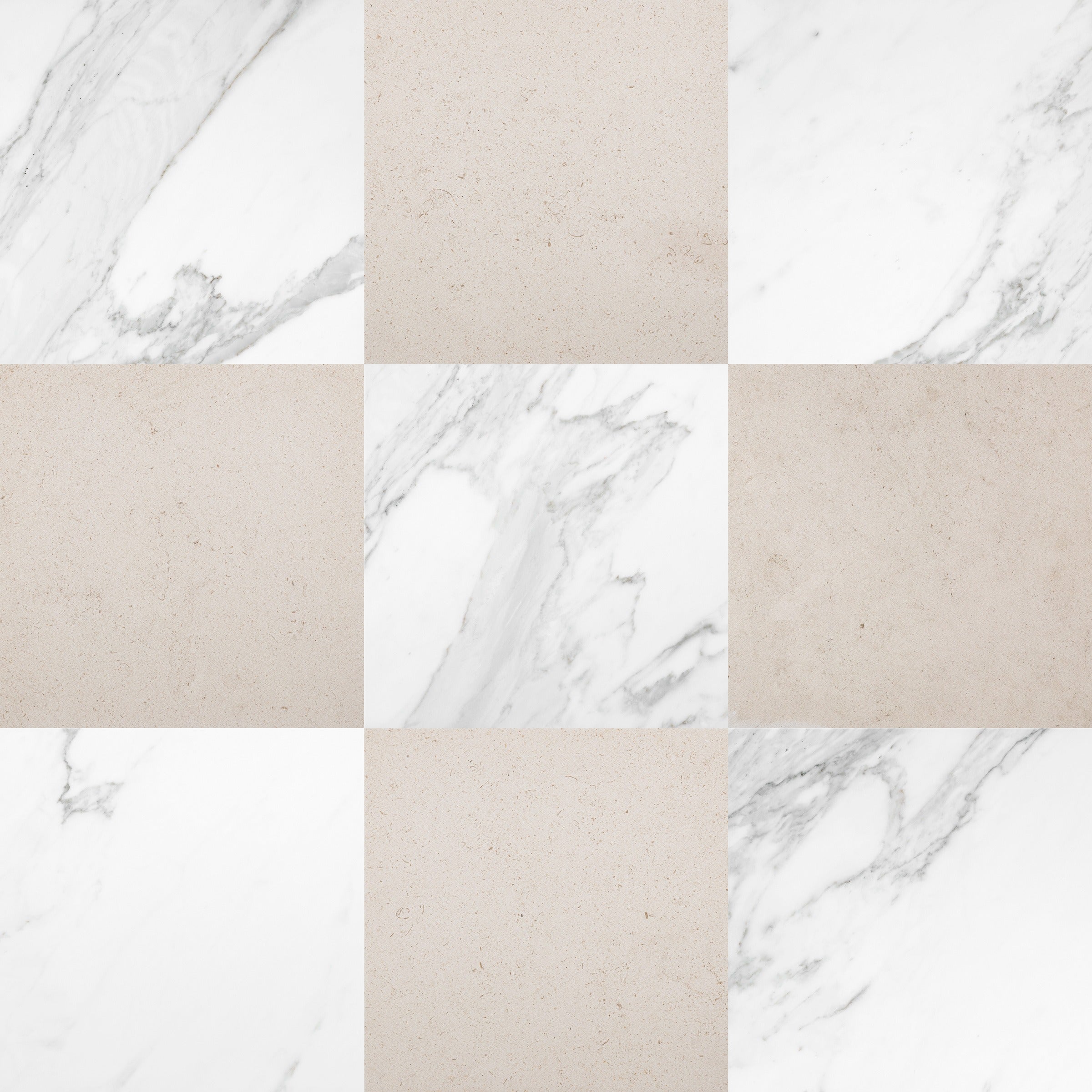 Porto Beige & Calacatta Gold Checkerboard
