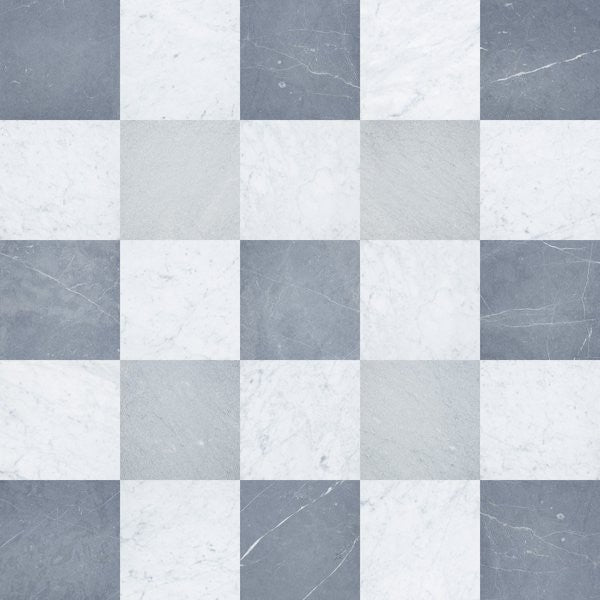 White Carrara, Negro Marquina & Bardiglio Imperiale Checkerboard