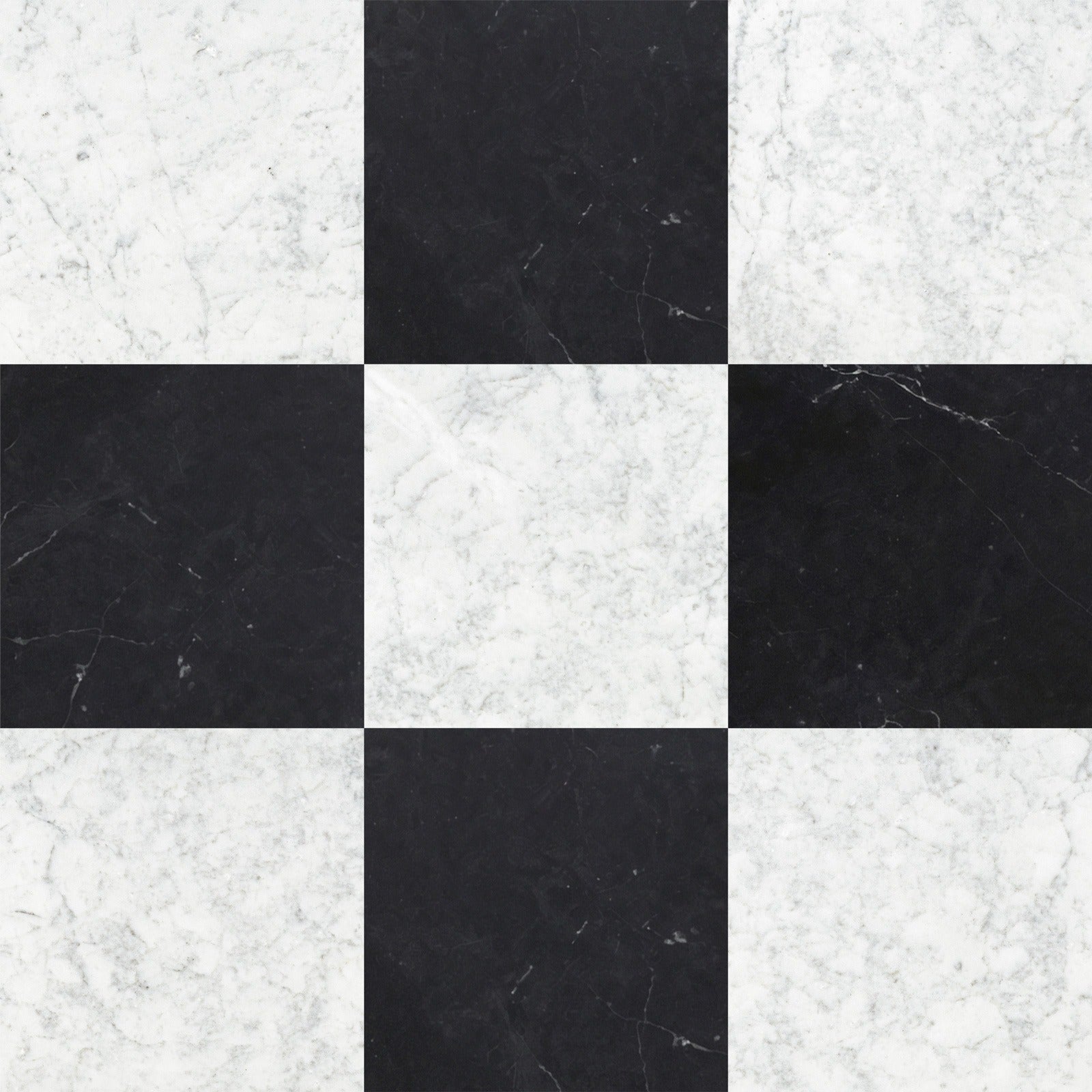 White Carrara & Negro Marquina Checkerboard