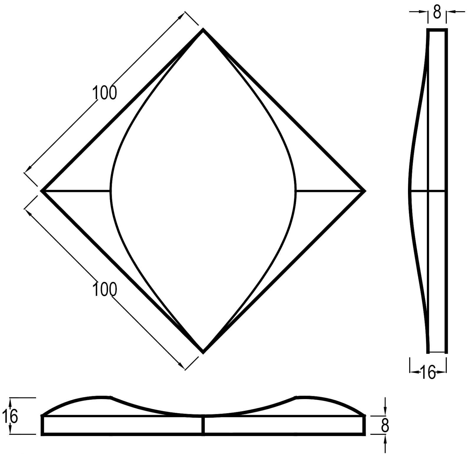 Origami Field Lacuna Colored Glass Field Tile