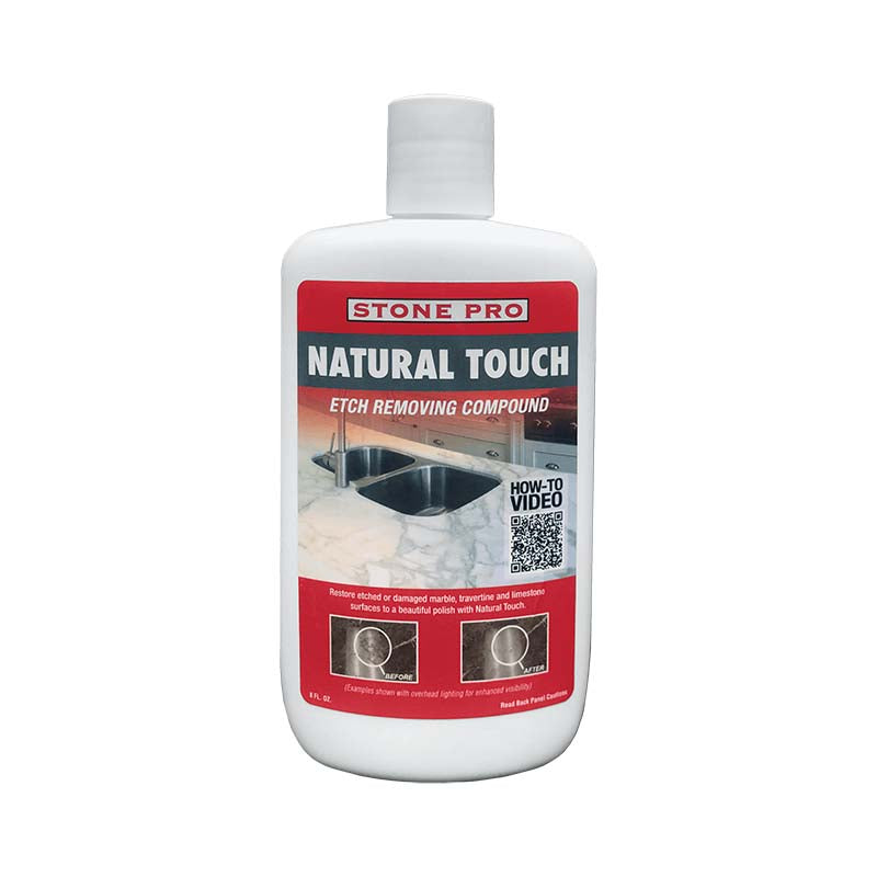 Etch removers for restoring marble, limestone, and travertine surfaces.