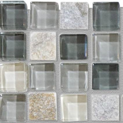 GSQ Mosaic Silver Slate&Quartz&Glass Mosaic