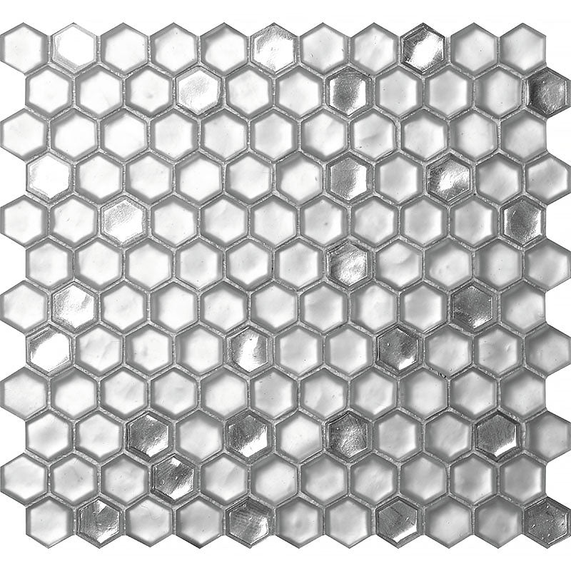 Glamour Silver Colored Glass Mosaic