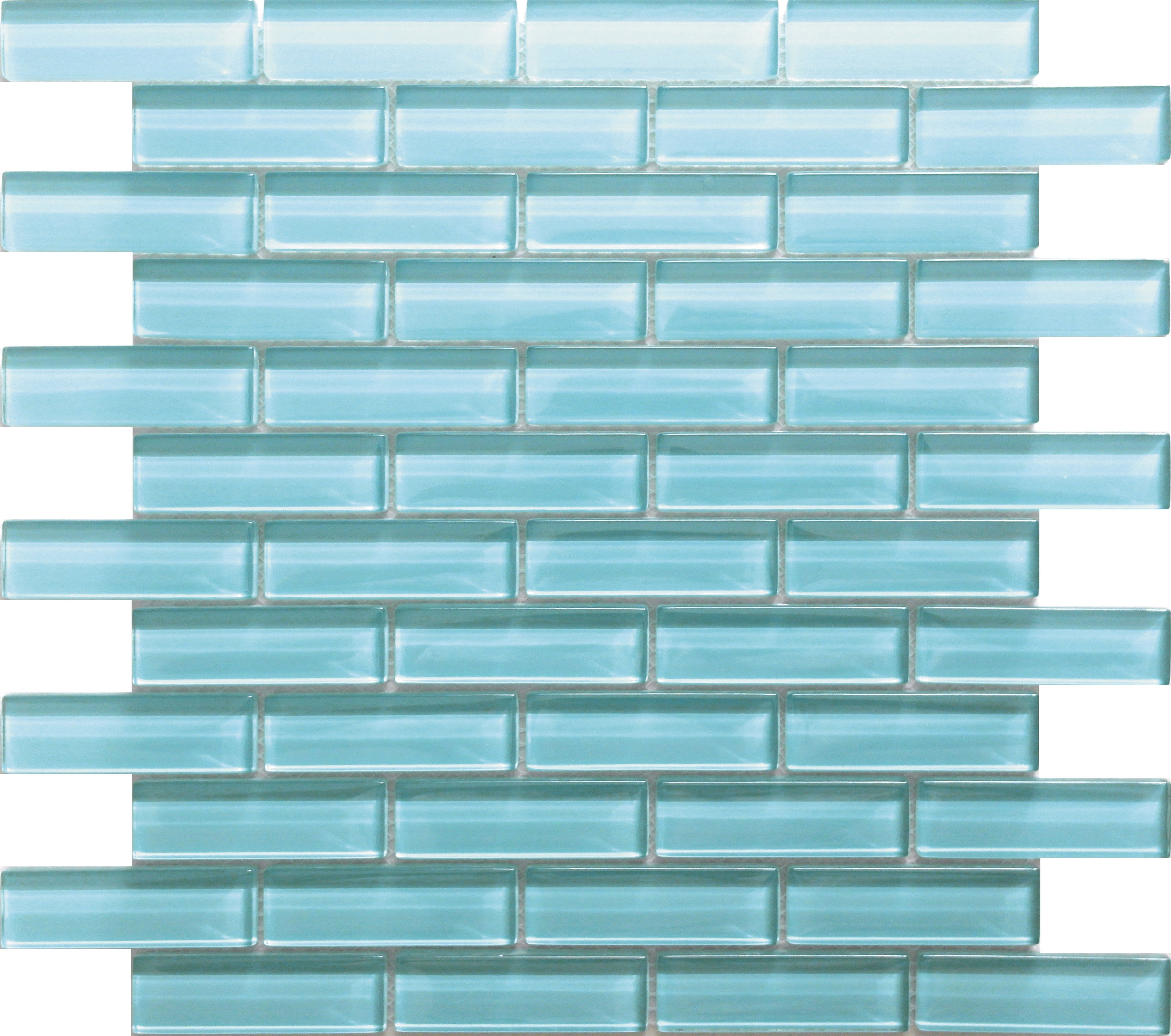 Color Palette Staggered Joint 1X3 Colored Glass Mosaic