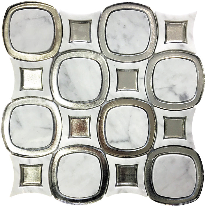 Waterjet Shape 5 Colored Glass Mosaic