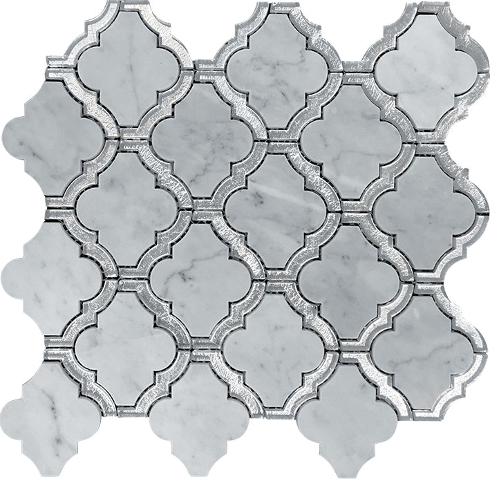 Waterjet Grey Colored Glass Mosaic