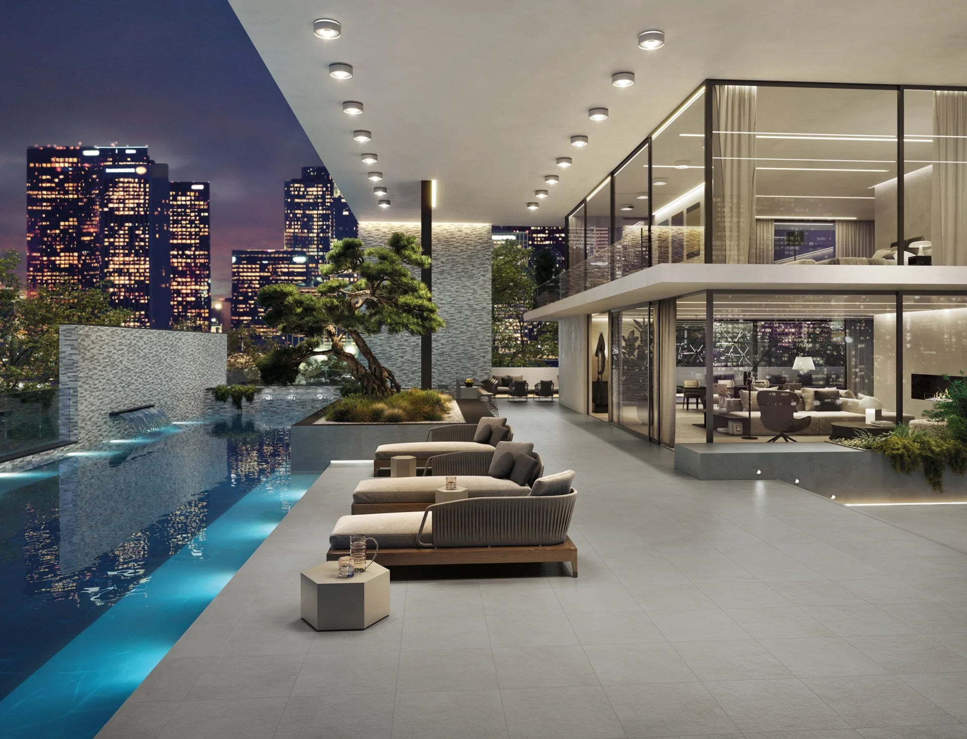 Integrated hardscape elements for seamless outdoor design and functionality.