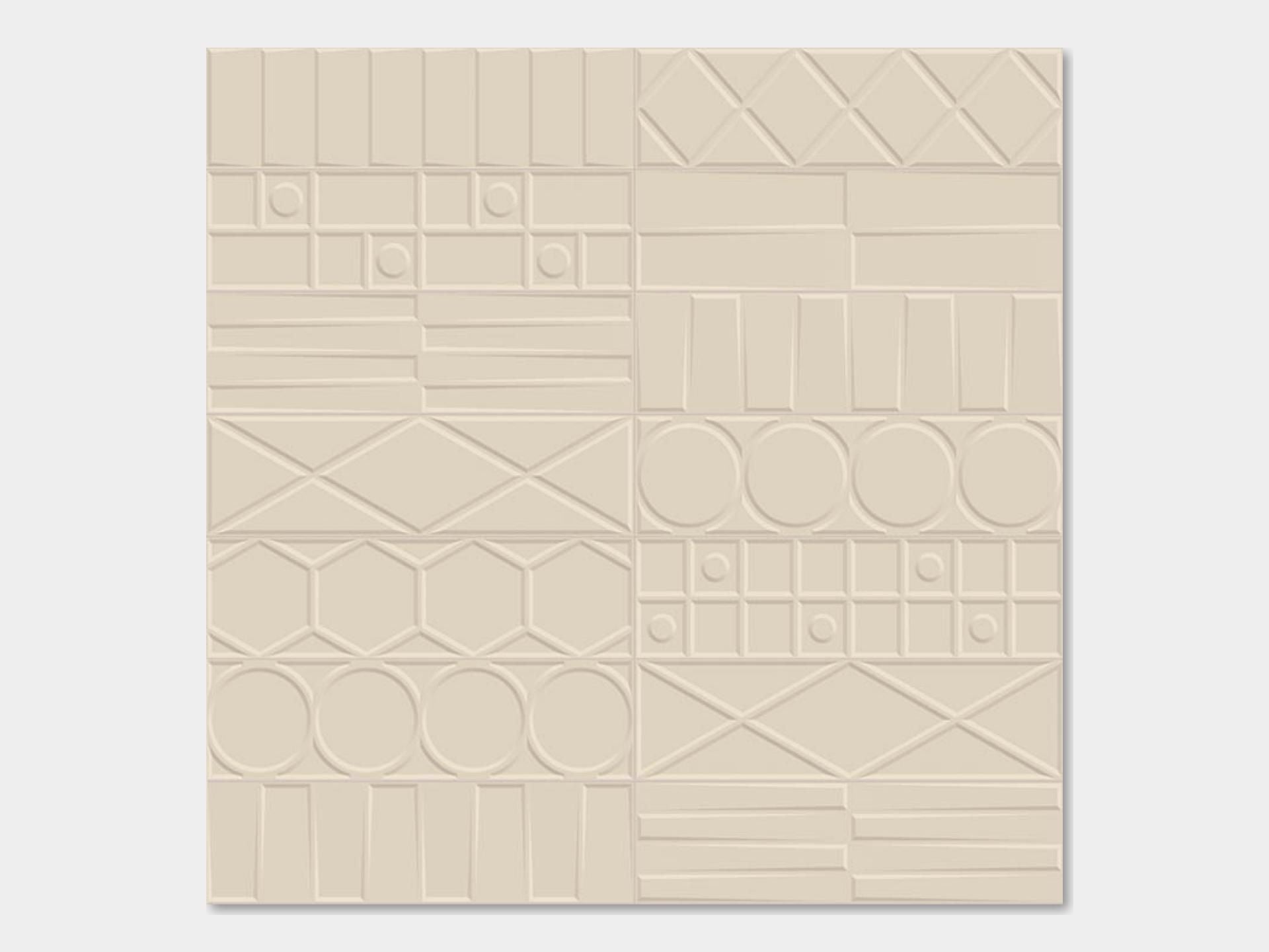 Geo Beige Deco Wall Tile (5x17x9.5-mm | gloss)