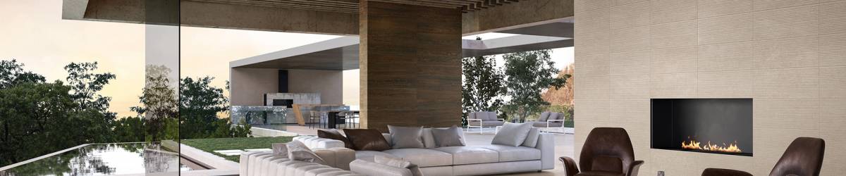 INFINITY Absolute porcelain pavers, lifestyle installation view 2, 12"×24"×11/32" size. Premium porcelain for floors and walls.