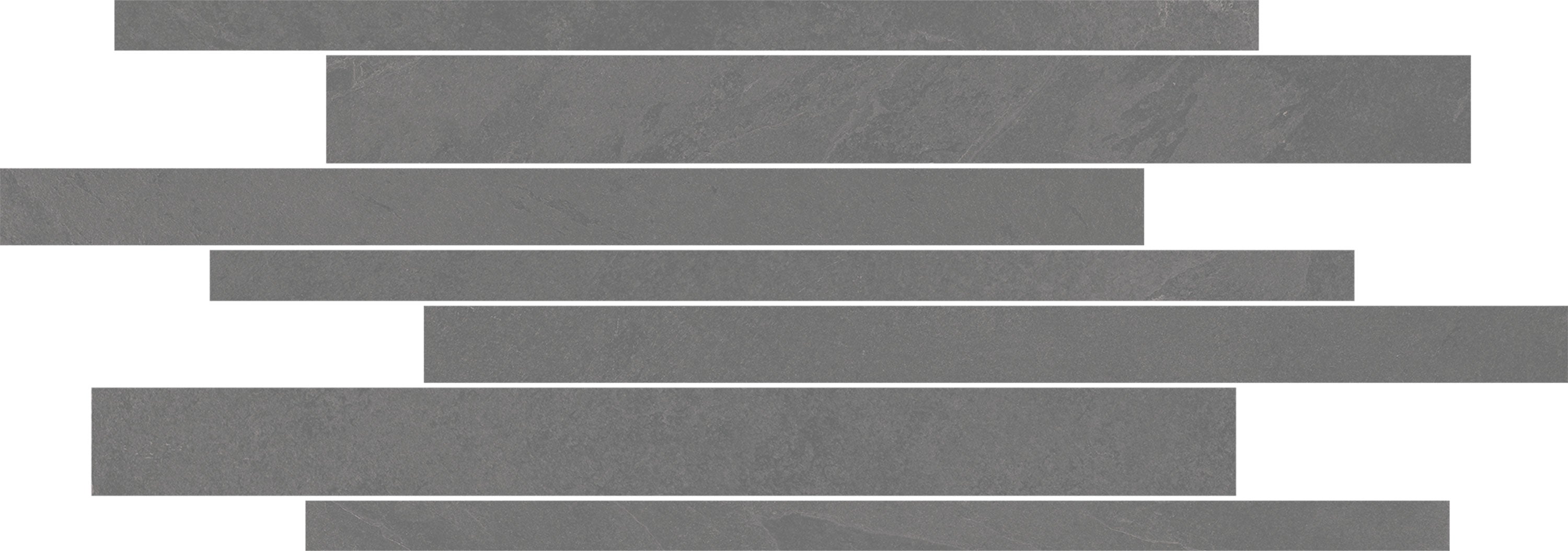 TREK Lead porcelain mosaic, top-down product view, 12"×24"×11/32" size. Premium porcelain for floors and walls.