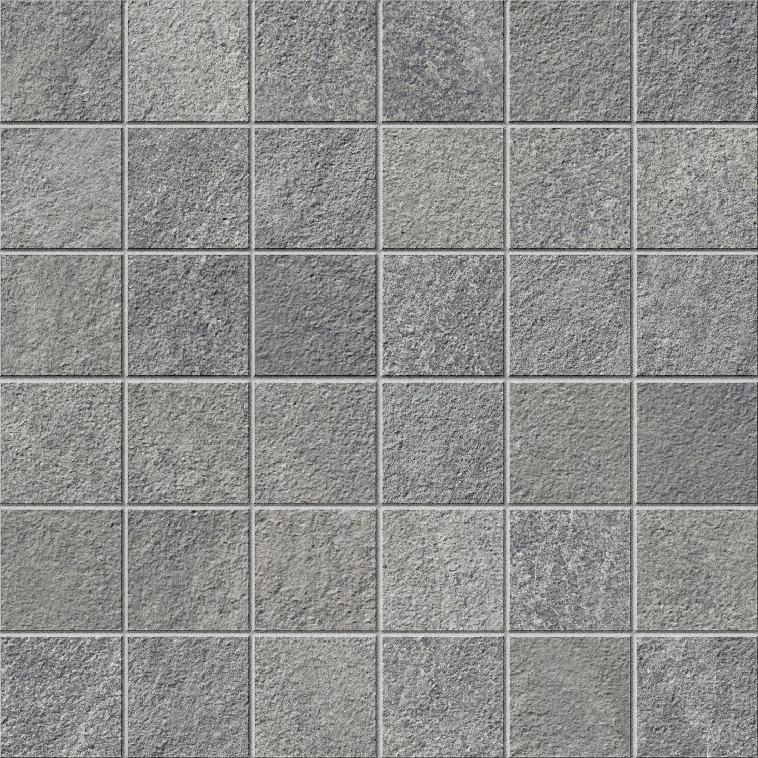 EXPLORE Everest Dark porcelain mosaic, top-down product view, 12"×12"×11/32" size. Premium porcelain for floors and walls.