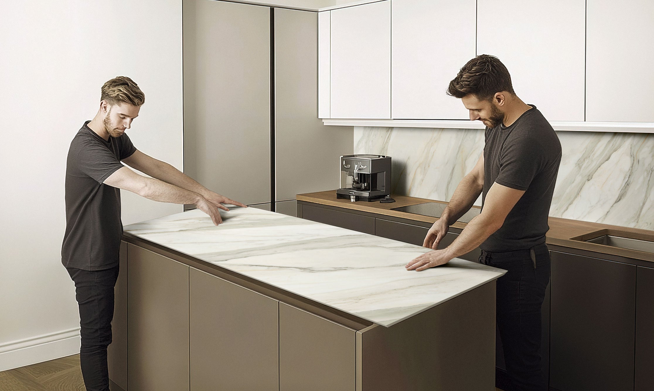 JEM: Aria Gold Prefab Slab (32"x96"x12-mm | matte)