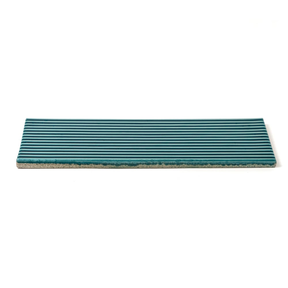 Closeout Sale Aquamarie ceramic field tile, top-down product view, 4"×12"×1/2" size. Premium ceramic for floors and walls.