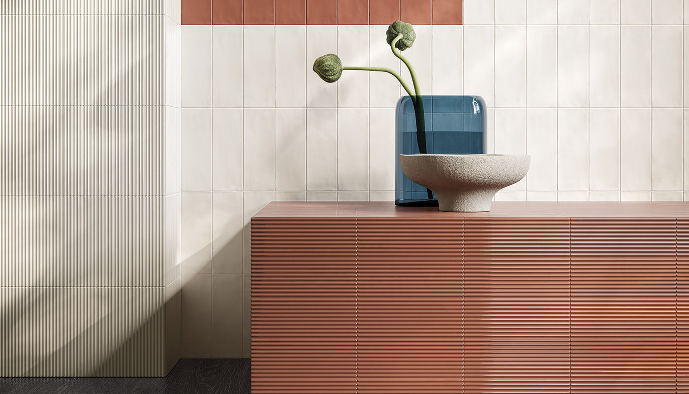 Abacus CALCE porcelain field tile by Emil, matt finish, 3"x8" size. Premium Italian porcelain for floors and walls.