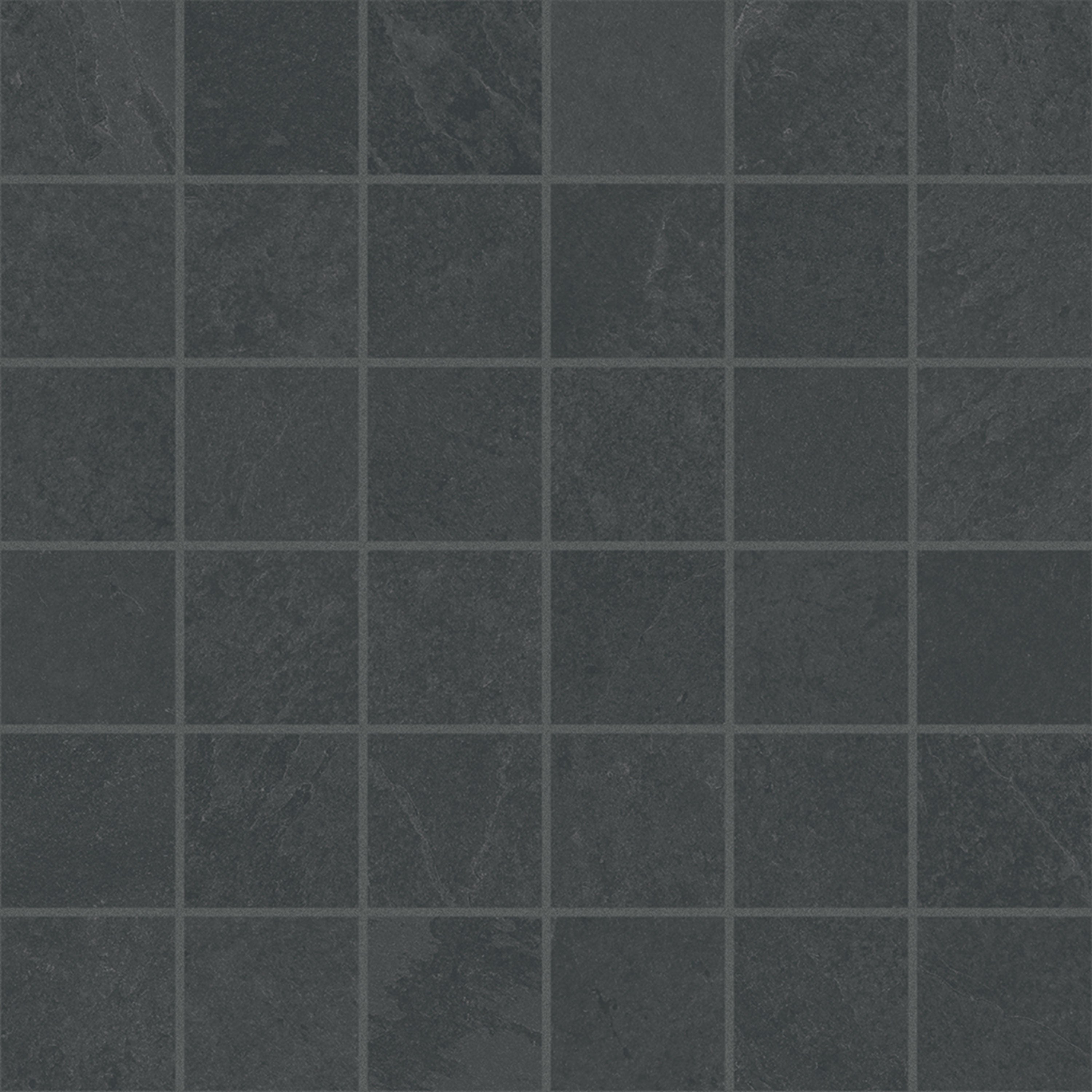 TREK Anthracite porcelain mosaic, top-down product view, 12"×12"×11/32" size. Premium porcelain for floors and walls.