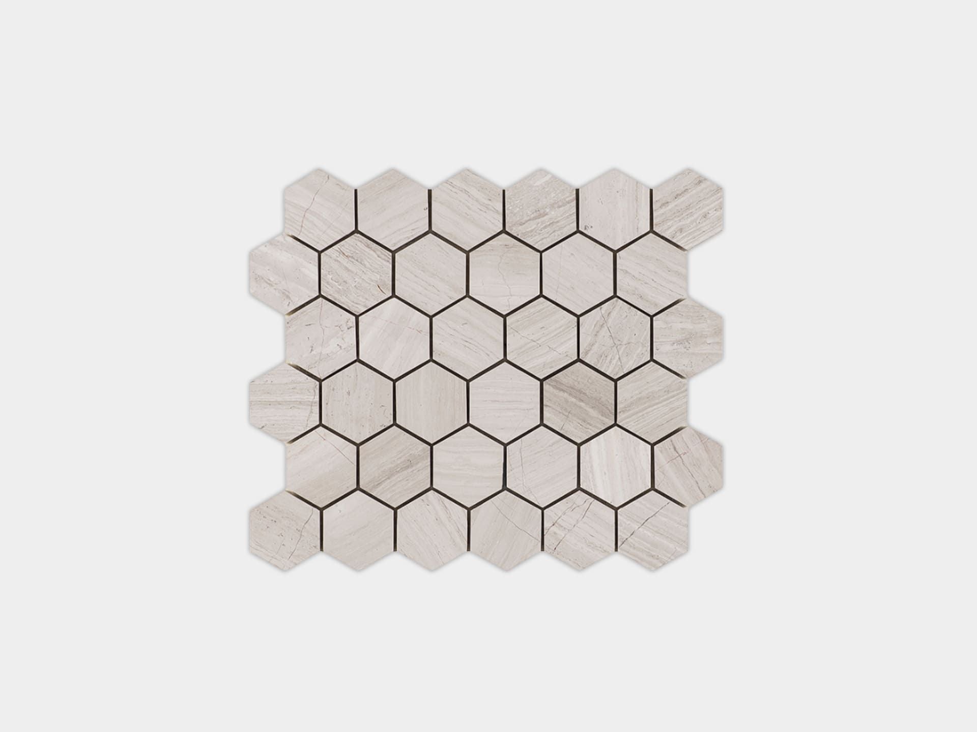 Essential Silver Wood Hexagon Mosaic (10x12 | polished)