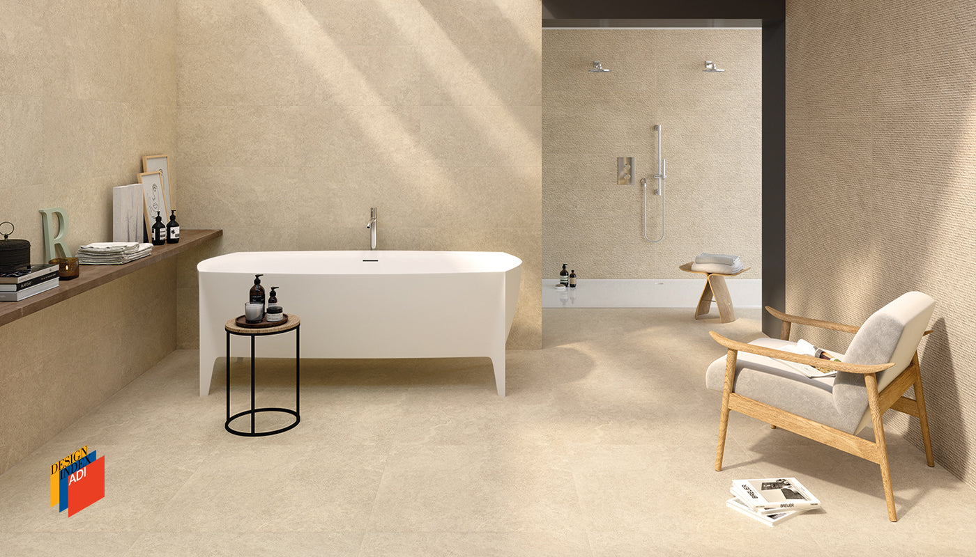 Landscape SABBIA porcelain mosaic tile by Emil, silktech finish, 12"x24" size. Premium Italian porcelain for floors and walls.