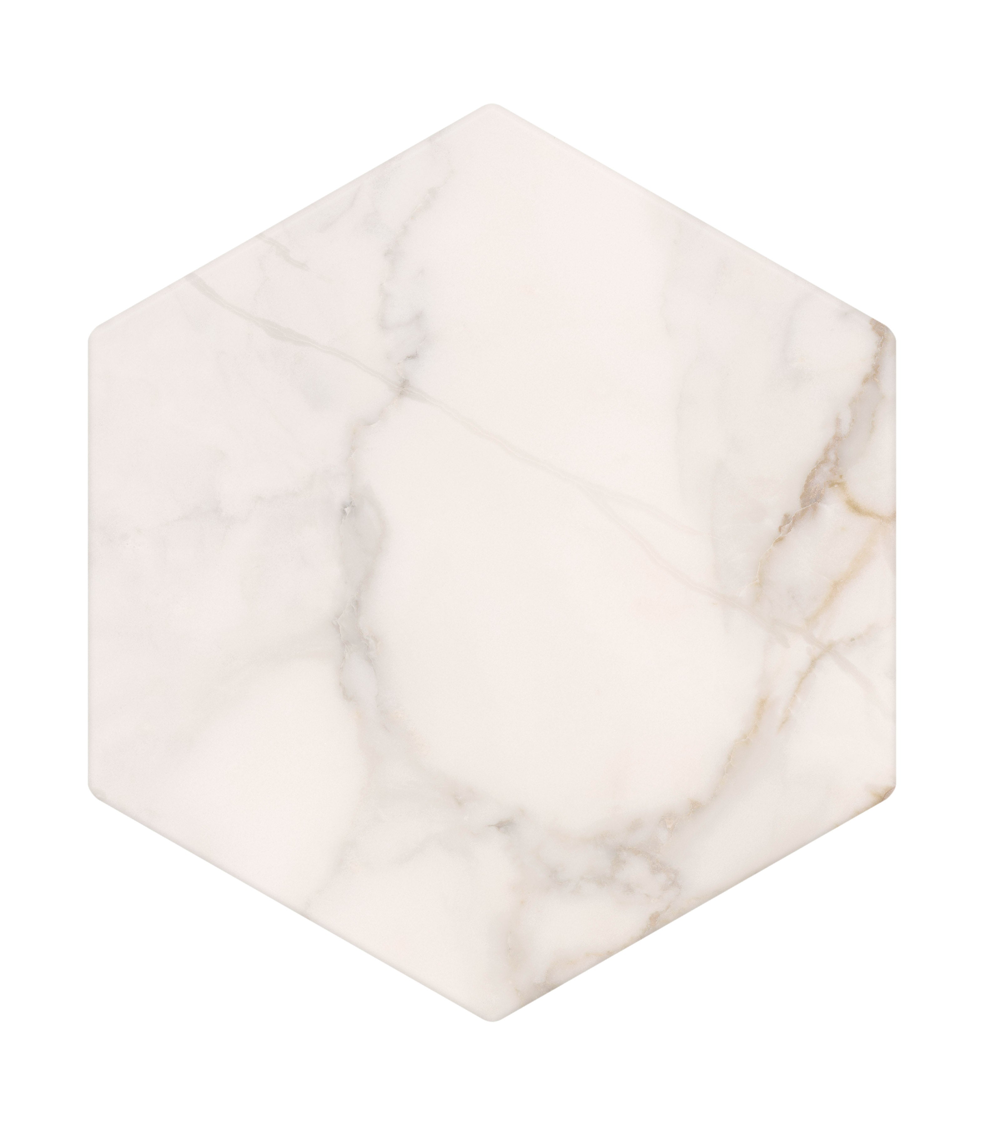 GOLDEN APUAN: Apuan Sunrise Hexagon Field Tile (8"x8"x8-mm | natural | pressed)