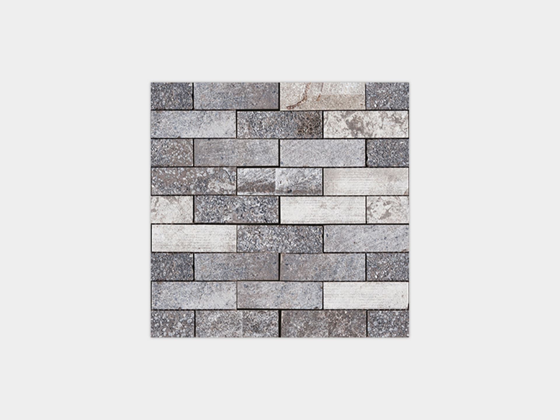 World Gray Amsterdam Brick Mosaic (12x12x10-mm | matt)