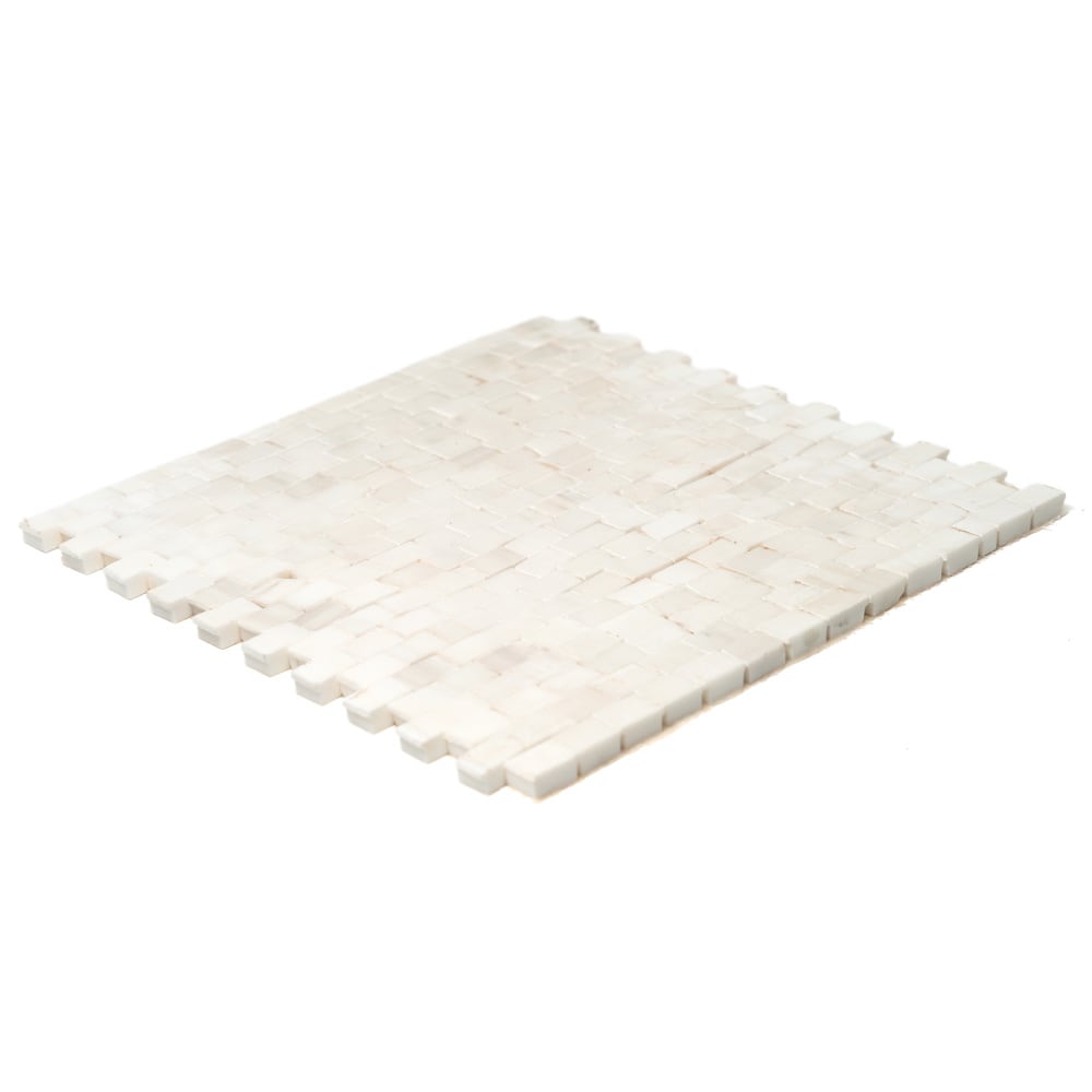 Bianco Dolomiti Tessera Dolomite Mosaic (11 3/4"×12"×3/8" | honed | rustic)