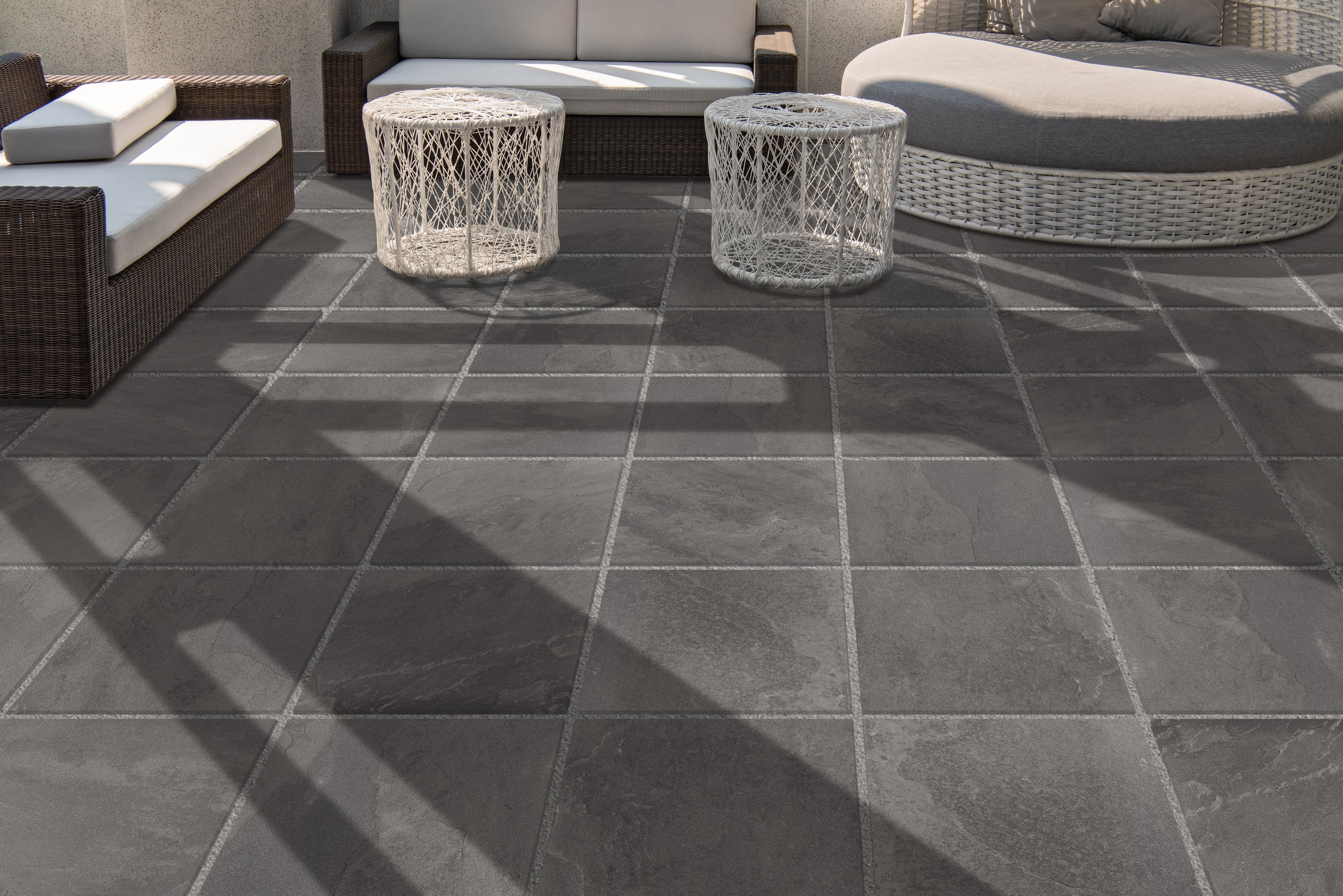 OUTDOOR EARTH: Dark Grey Paving Tile (24"x24"x20-mm | grip)